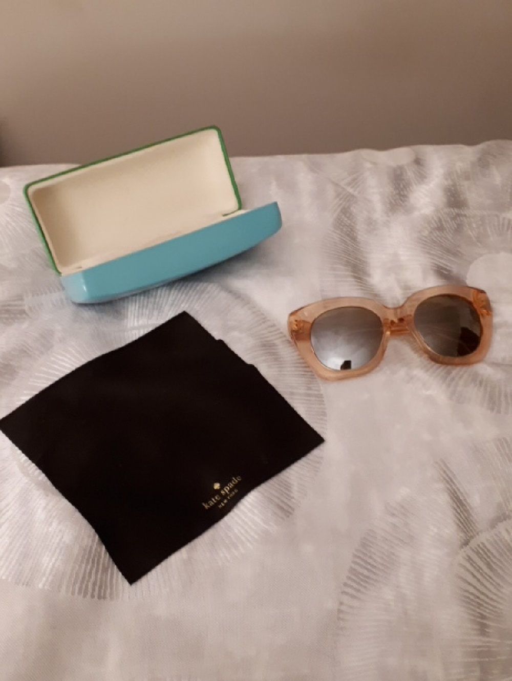 kate spade Beige Translucent Round Sunglasses with Brown Lenses "Sunnie"